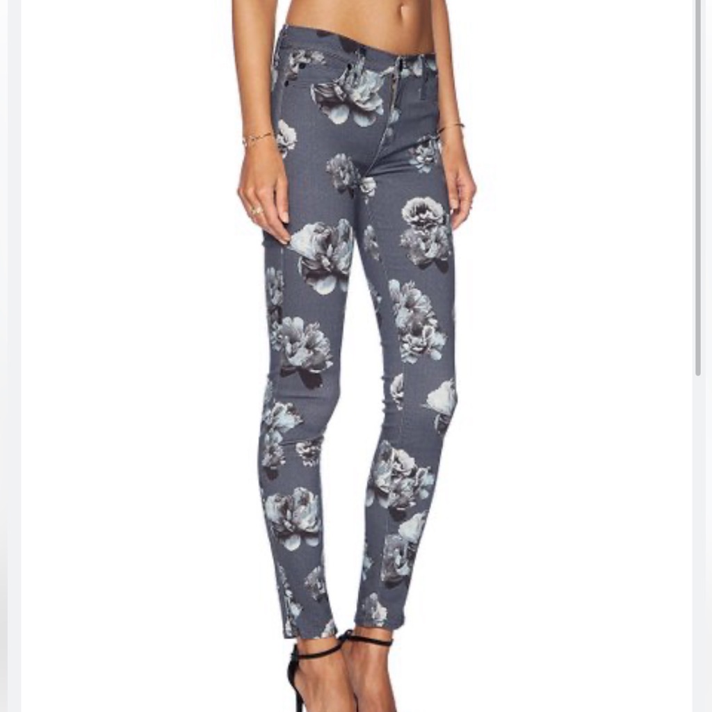 Hudson Jeans Blue Gray Floral Nico Jeans Size 25 Nwot